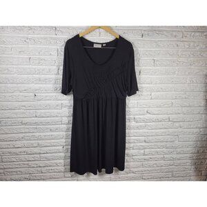 Avenue Womens 18/20 Plus Size Dress Black Sheath Short Sleeve Stretch BLA97E